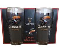 Guinness Standing Toucan Pint Glasses - Pack of 2 - Official Branded Beer Glasses