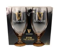 Guinness Stemmed Pint Glass Set - 2Pc Large Reusable Glass Craft Beverage Drinking Tulip Lager Ale Pub Kitchen Tumbler Cups Set