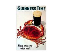 Guinness Time - Crab - Vintage Advertising Poster Canvas Poster Wall Art Decor Print Picture Paintings for Living Room Bedroom Decoration 16x24inch(40x60cm)