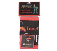 Guinness Toucan Cotton Bar Set Towel With Coasters - Large Super Absorbent Kitchen Dish Glass Drying Toweling Cloth