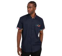 Guinness Toucan Navy Hawaiian Short Sleeve Cotton/Linen Shirt | Official Merchandise Summer Beer Shirt for Men and Women (XS-4XL)