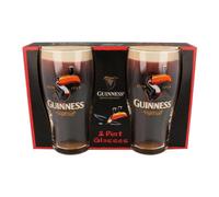 Guinness Toucan Pint Glass Set - 2Pc Large Reusable Glass Craft Beverage Drinking Tulip Lager Ale Pub Kitchen Tumbler Cups Set