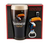 Shamrock Gift Company Guinness Toucan Pint Beer Glass and Bottle Opener Pack