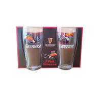 Guinness Toucan Tulip Glass Set - 2 Pack Gift Box | Classic & Christmas Edition Pint Glasses | Official Guinness Merchandise