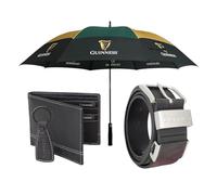 Guinness Umbrella & Leather Adjustable Belt - Official 2 Piece Bundle for Men | Premium Umbrella with Auto Open & Windproof Design + Adjustable Leather Belt (S-XXL) Official