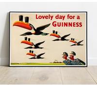 Guinness Vintage Advertisement Advert Huge 36"x24" Poster Print Similar (Slightly Larger) to A1 Size : Retro Reproduction BRING YOUR WALLS TO LIFE !! (1118 - Toucan Formation)
