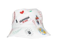 Guinness White Sun Bucket Hat with Doodle Designs