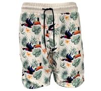 Guinness White Toucan Hawaiian Swim Shorts (L)