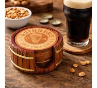 Guinness Wooden Barrel Coasters Set of 6