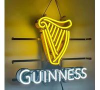 Guinness's Beer Neon Signs, New Handmade Real Glass Neon Light For Home Bar Sport Pub Man Cave Store Restauant Home Wall Display With HD Printing 19x15 inches.
