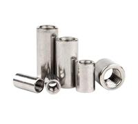 GUIPENG 1/2/5pcs M3 M4 M5 M6 M8 M10 M12 M14 M16 A2 304 Stainless Steel Extend Long Lengthen Round Coupling Connector Joint Sleeve Nut(Length10mm,5pcs M4x6)