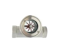 GUIPENG 1/4" 3/8" 1/2" 3/4" 1" 1-1/2" 2" BSPT Female Carbon Steel 201 304 316 Stainless Window Sight Glass Flow Indicator with Impeller(316 Stainless Steel,1-1/4")