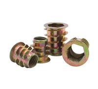 GUIPENG 10/20pcs M4 M5 M6 M8 M10 Zinc Alloy Thread For Wood Insert Nut Flanged Hex Drive Head Furniture Nuts(10pcs,M5x10mm)