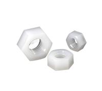 GUIPENG 10/ 50PCS M2 M2.5 M3 M4 M5 M6 M8 M10 M12 M14 M16 White/Black Nylon Plastic Hex Nuts DIN934 For Heat/Elctricity Insulation(White,M3 50pcs)