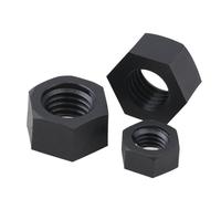 GUIPENG 10/ 50PCS M2 M2.5 M3 M4 M5 M6 M8 M10 M12 M14 M16 White/Black Nylon Plastic Hex Nuts DIN934 For Heat/Elctricity Insulation(Black,M16 10pcs)