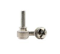 GUIPENG 10pc M3 M4 Black Silver Steel Head Hand Tighten Thumbscrew Thumb Bolt Screw For PC Computer Case Cover Power Supply PCI(Silver,M4x8mm)