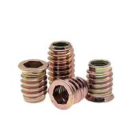 GUIPENG 10pcs/50pcs M6 M8 M10 Zinc Alloy Iron Inside Carbon Steel Hex Socket Drive Insert Nuts Threaded For Wood Furniture(50pcs,M6x15mm)