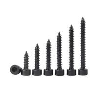 GUIPENG 10pcs/lot M2 M2.6 M3 M3.5 M4 M5 M6 Hex Hexagon Socket Cap Head Self Tapping Screw 8.8 Gradese Black Carbon Steel Allen Head Scre(18mm x10pcs,M5)