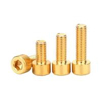 GUIPENG 10pcs/lot M3 M4 M5 M6 M8 Pure Brass Hex Hexagon Socket Cap Head Screws DIN912(5mm x10pcs,M3)