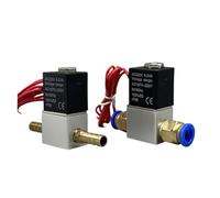 GUIPENG 12V 24V 220V Pneumatic Electric Solenoid Valve 2 Position 2 Port Normally Closed Air Magnetic Valve 6mm 8mm Hose Barb Connection(8MM-8MM Barb,DC 12V)