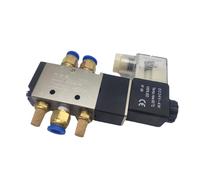 GUIPENG 4v210-06 08 Pneumatic Electric Solenoid 5 Way 2 Position Control Air Gas Magnetic Valve 12/24/220V Coil Volt 4-12mm Hose Fitting(4V210-08,DC12V)