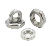 GUIPENG 5-10pcs DIN439 A2 304 Stainless Steel M6 M8 M10 M12 M14 M16 Pitch 0.75/1/1.25/1.5 Fine Thread Hex Hexagon Ultra Thin Flat Nut(M12x1.25 (10pcs))