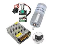 GUIPENG JGA25-370 DC 12V 24V 12RPM-1360RPM Reduction Gear Motor Large Torque High Power Worm Reversed(Package B,26RPM_DC 12V)