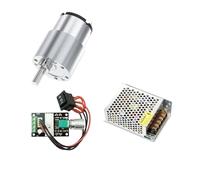 GUIPENG JGB37-520 DC 6V 12V 24V Micro Gear Reducer Motor 7RPM~960RPM 0.6-93Kg.cm High Torque Metal Speed Adjustable Forward Reverse Set(6V 107RPM,Package A)