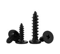 GUIPENG M1.2 M1.4 M1.7 M2 M2.3 M2.6 M3 M3.5 M4 Black Cross Super Ultra Thin Flat Wafer Head Self-tapping Wood Screw(3mm,M1.4-100pcs)