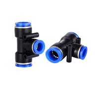 GUIPENG PE Air Connectors 4mm 6mm 8mm 10 12mm Pneumatic Fitting Quick Connect Slip Lock Tee 3 Way Plastic Pipe Water Hose Tube Connector(PE-8)