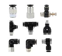 GUIPENG Pneumatic Air Connector Fitting PC/PCF/PB/PKB/PH/PL/PLF/PX/SL 4mm 6mm 8/10mm Thread 1/8 1/4 3/8 1/2 Black Plastic Hose Fittings(10-04 (10mm-1l2),PC)