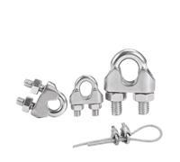 GUIPENG Silver 304 Stainless Steel U-Bolt Type Wire Rope Clip M2 M3 M4 M5 M6 M8 M10 M12 M14 M16 Clamp Bolt Household Hardware Working(M16-(1Pcs))
