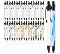 Guiqulai 36 PCS Sublimation Pens Blank Sublimation Coated Pen Heat Transfer Pen Sublimation Ballpoint Pen Bulk with Heat Shrink Wrap Customized Clip Pen for DIY Office Home School Stationery Supplies