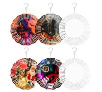 Guiqulai 6 PCS Sublimation Wind Spinner Blanks 3D Aluminum Wind Spinners 8 Inch Hanging Wind Spinners Indoor Outdoor Spinner Suspension Decoration for Yard Garden Window Balcony Porch