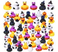 Guiqulai 60 Pcs Halloween Rubber Ducks,Mini Rubber Figurines Horror Ducks,Squeak and Floating Duckies Bulk for Party Favors Birthday Gifts