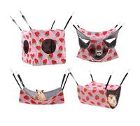 Guiqulai Ferret Hammock 4 Pack Ferrets Guinea Pig Rat Cage Accessories Hanging Rat Hammock for Small Animals Hamster Sugar Glider Squirrel Chinchilla Guinea Pig, Pink