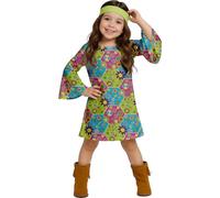 Guirca - 85607 Hippie Flower Daughter Costume for Children, Multicoloured, 5-6 Years