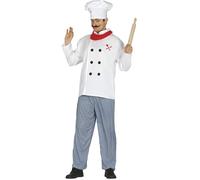 Guirca FIESTAS Chef's Costume for Adults - Kitchen Cooking Chef Costume Dress Up for Men - Chef Costume Carnival Role Play Chef Costume - Chef Fancy Dress Costume for Word Book Day - Large Size 40-42