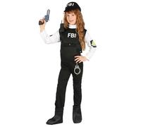 Fiestas Guirca Fancy Dress Child FBI Agent in Black | Size: 11-12 Years Fiestas Guirca Black 11-12 Years
