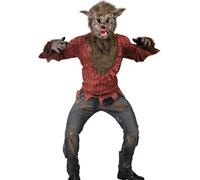 Guirca Böser Wolf Werewolf Costume Mask Horror Halloween Carnival Fur M/L