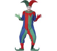Guirca Fiestas Court Jester Carnival Fancy Dress Costume Outfit for Men - Adults Circus Medieval Halloween Dress-Up - Perfect for Themed Parties, Halloween, or Cosplay Events - Size Large