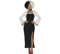 Guirca Ladies Girls Evil Lady Dress and Shrug 101 Halloween Fancy Dress Medium Size 14 16 Large