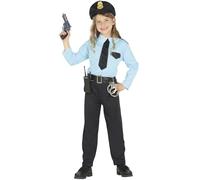 Guirca - Police Costume with Cap, for Children aged 7-9 Years, Blue (82731)
