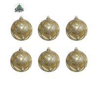 Guirca Set of 6 Glitter Balls, Gold