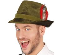 Guirca Tiroler/oktoberfest hat for men - fancy dress accessories - green velvet - Hunter's hat