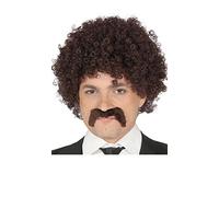 Guirca Wig and Mustache Curls Brown