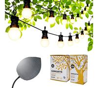Guirled - Guinguette Premium IP55 Solar & Waterproof String Lights - 32 LEDs 15 m - 100% Freestanding - XL Photovoltaic Foil - 4000 mAh Lithium Battery - White Edition