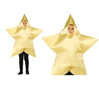 GUIRMA | Christmas Star Fancy Dress Costume Children (5-6 years) - Unisex Outfit for Kids - Christmas and New Year Costumes - Ideal for Children's Parties and Festive Celebrations - Yellow
