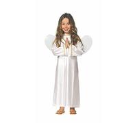 GUIRMA | Angel Fancy Dress Costume Children (7-9 years) - Wings and Dress - Christmas, New Year and Fancy Dress Costumes - Ideal for Boys and Girls - Unisex - White