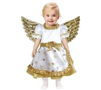 GUIRMA | Golden Angel Baby Fancy Dress Costume (12-18 Months) - Dress and Wings - Christmas and New Year Costumes for Babies - Ideal for Angel Parties and Celebrations - Girl - White and Gold